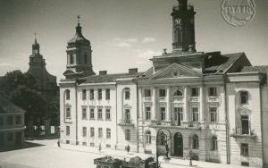 Płock - ratusz i fara, 1950r